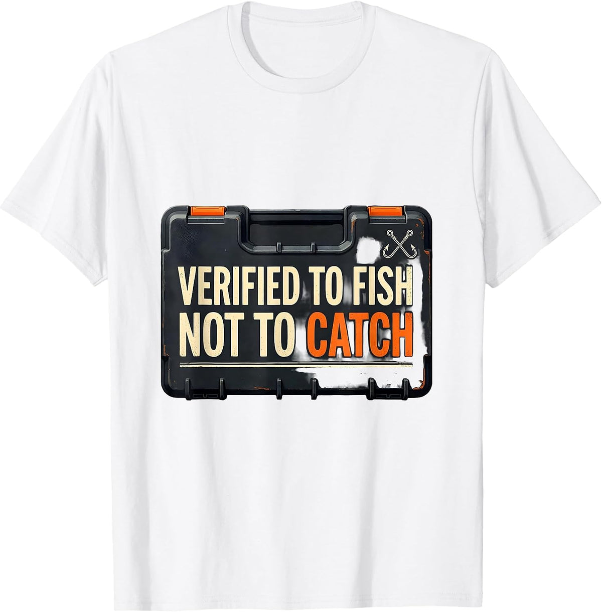 Men's Verified To Fish Not To Catch Funny Bass Fishing Humor T-Shirt - White