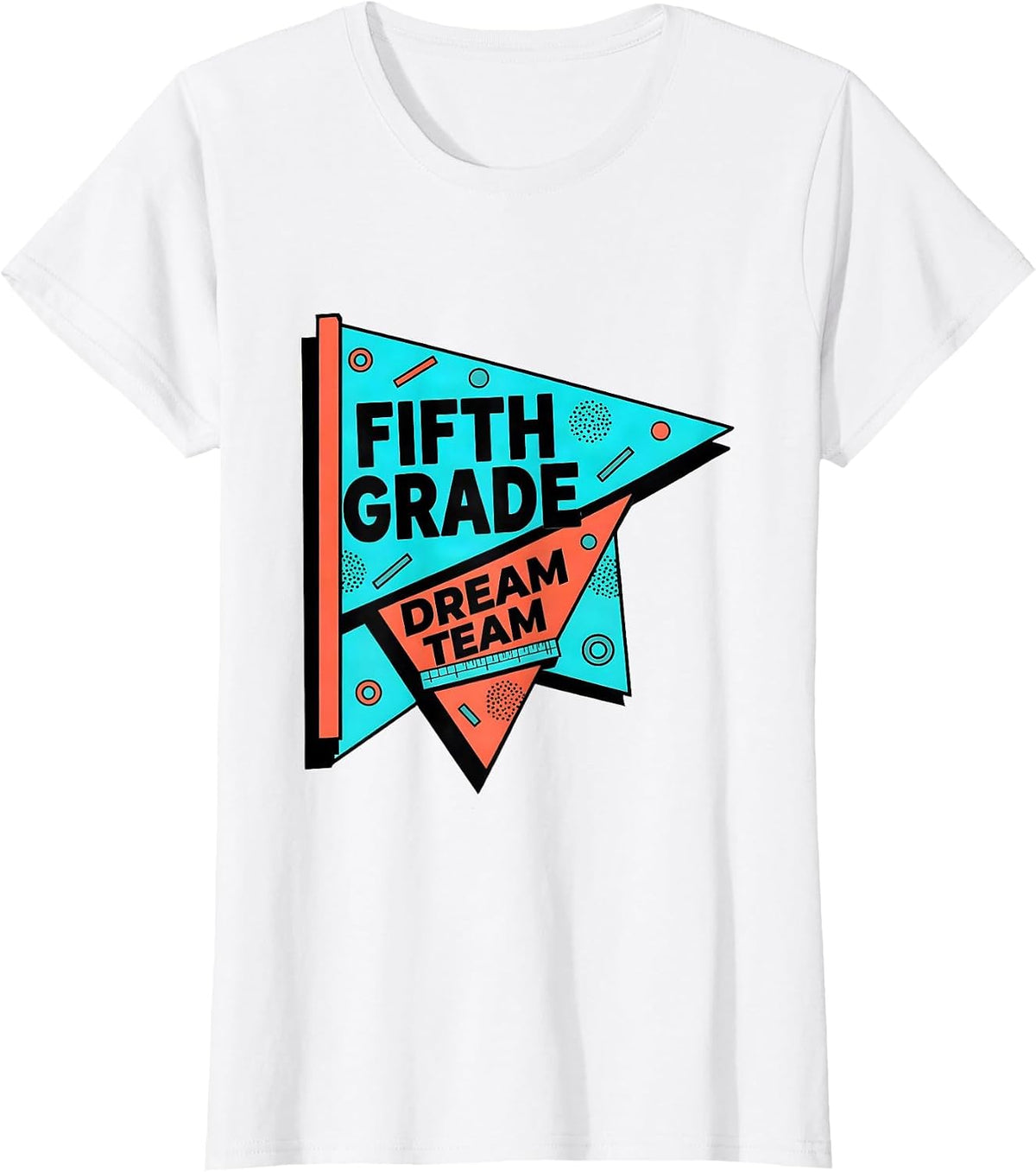 Fifth Grade Dream Team Memphis Postmodern Back to School T-Shirt - White