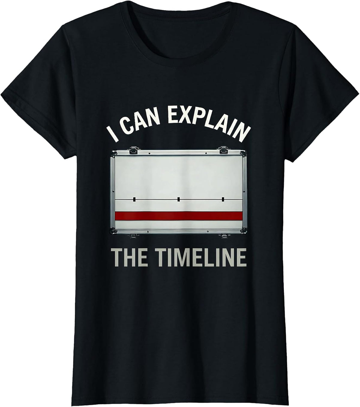 Women's I Can Explain The Timeline Horror True Crime Junkie Gag Gift T-Shirt - Black