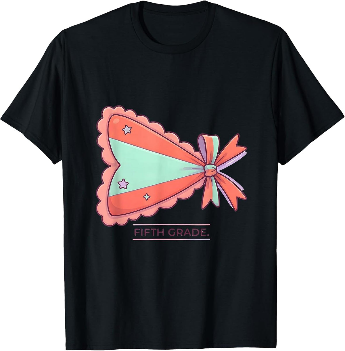 Men's Fifth Grade Cute Kawaii Back To School Girl Teacher T-Shirt - Black