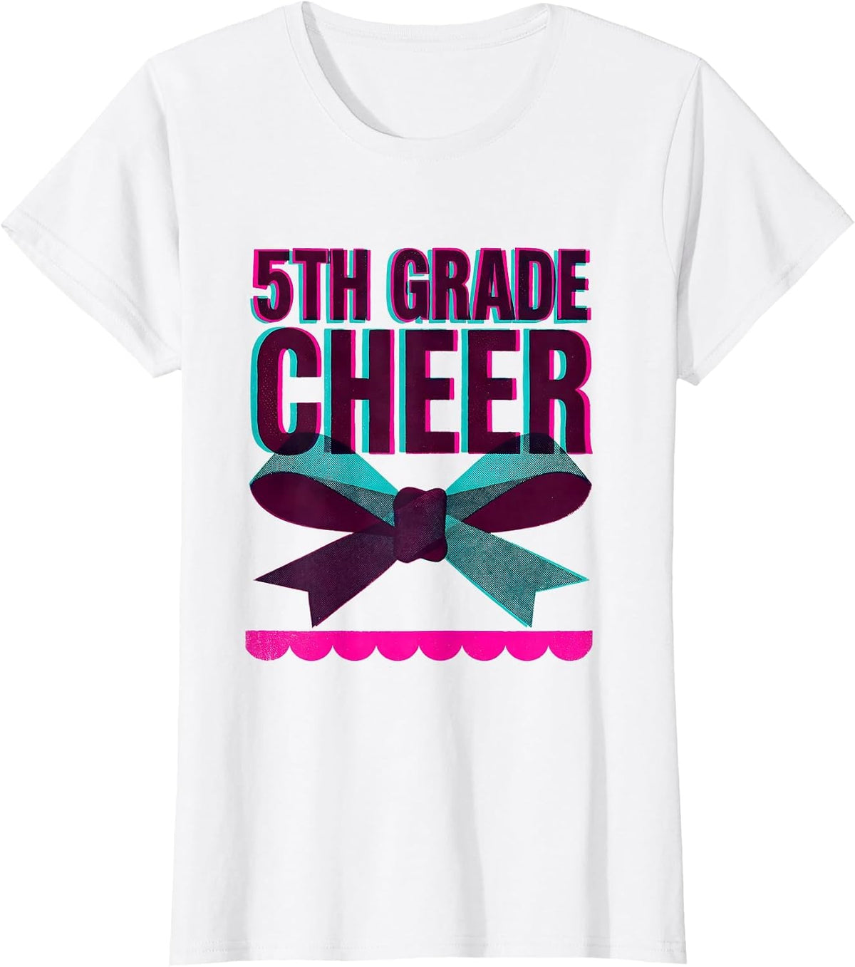 5th Grade Cheer Coquette Bow Back to School Fifth Grade T-Shirt - White