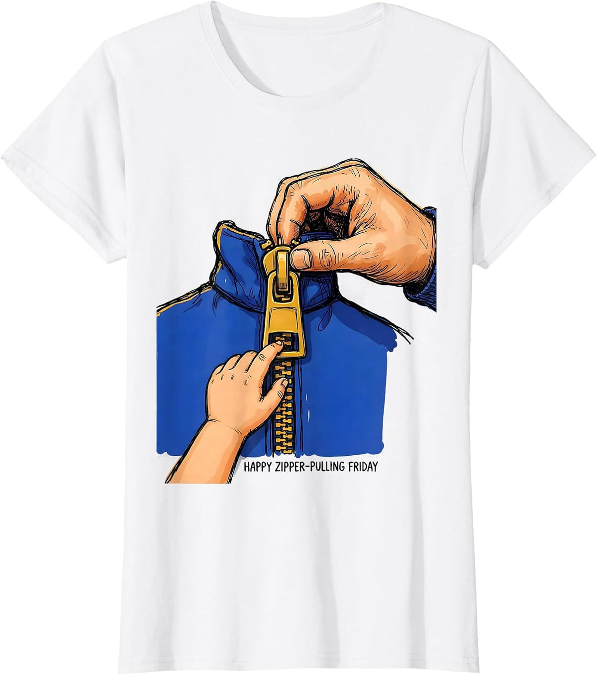 Women's Happy Zipper-Pulling Friday Occupational Therapy OT T-Shirt - White