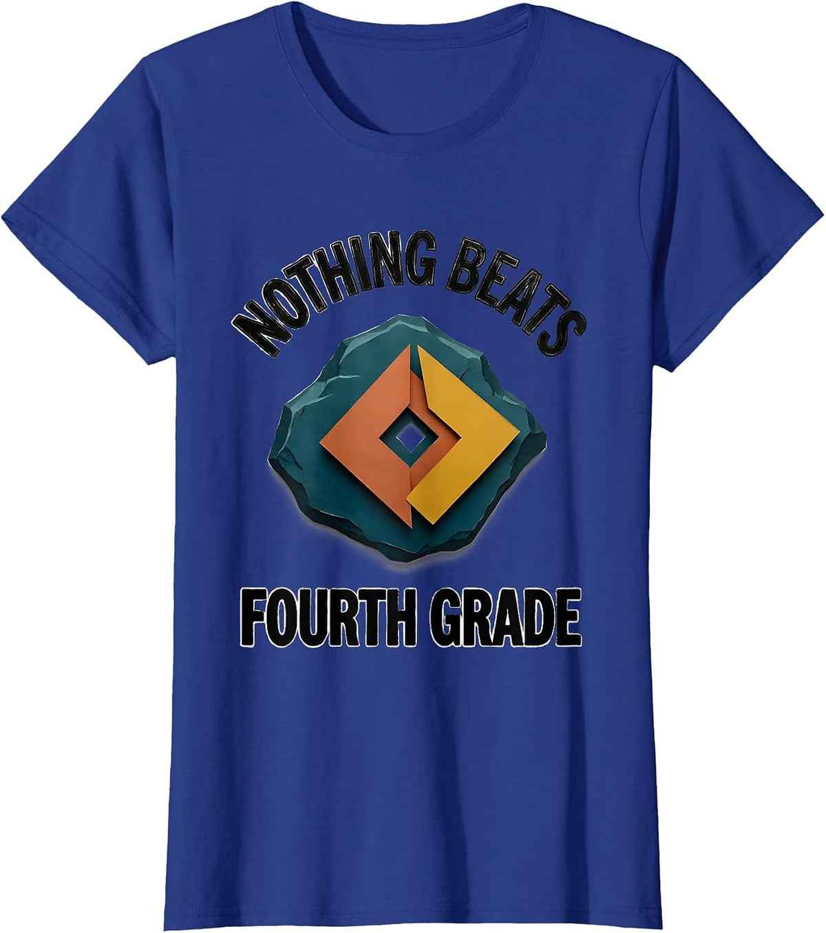 Women's Nothing Beats Fourth Grade Funny Fourth Grade Teacher Back T-Shirt - Royal Blue