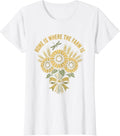 Women's Home Is Where The Farm Is Country Life Design T-Shirt - White