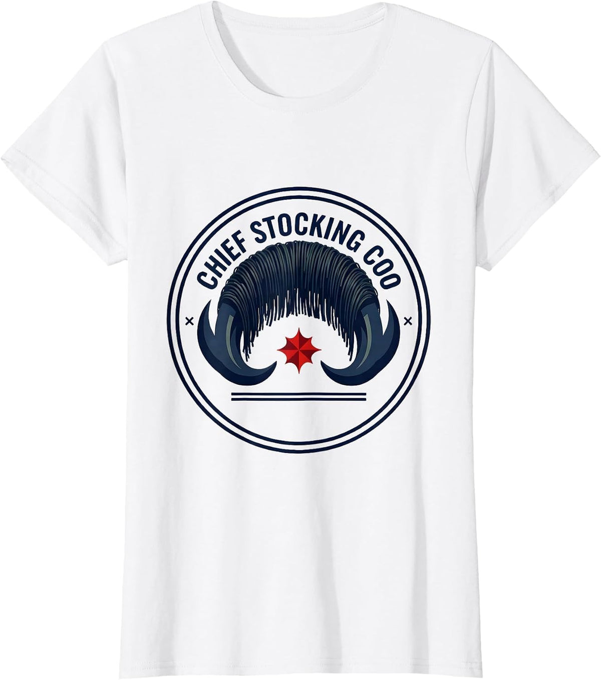 Chief Stocking Coo Highland Cow Christmas Pun Farm Animal T-Shirt - White