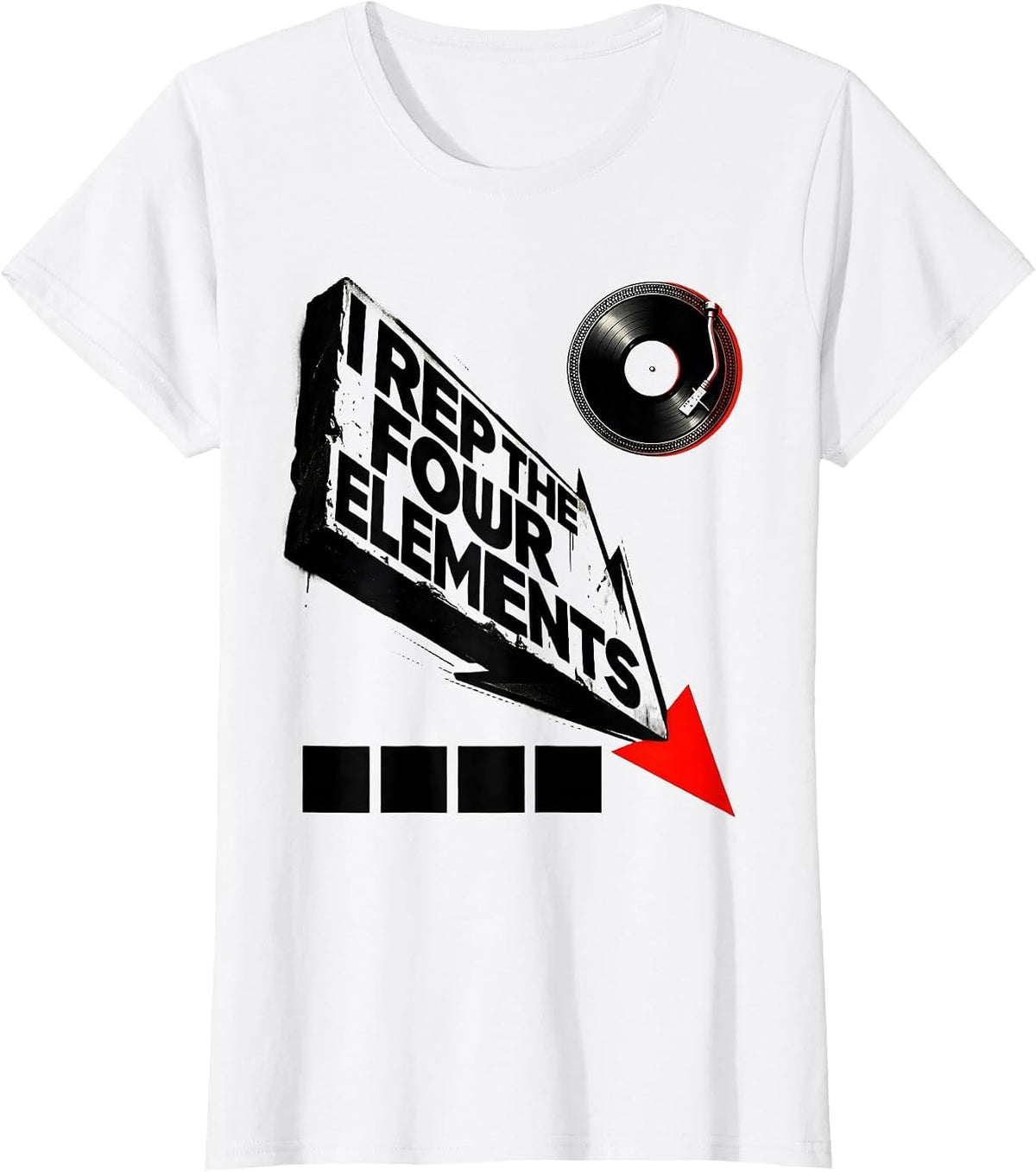 I Rep The Four Elements Constructivist Graffiti Hip Hop Rap T-Shirt - White