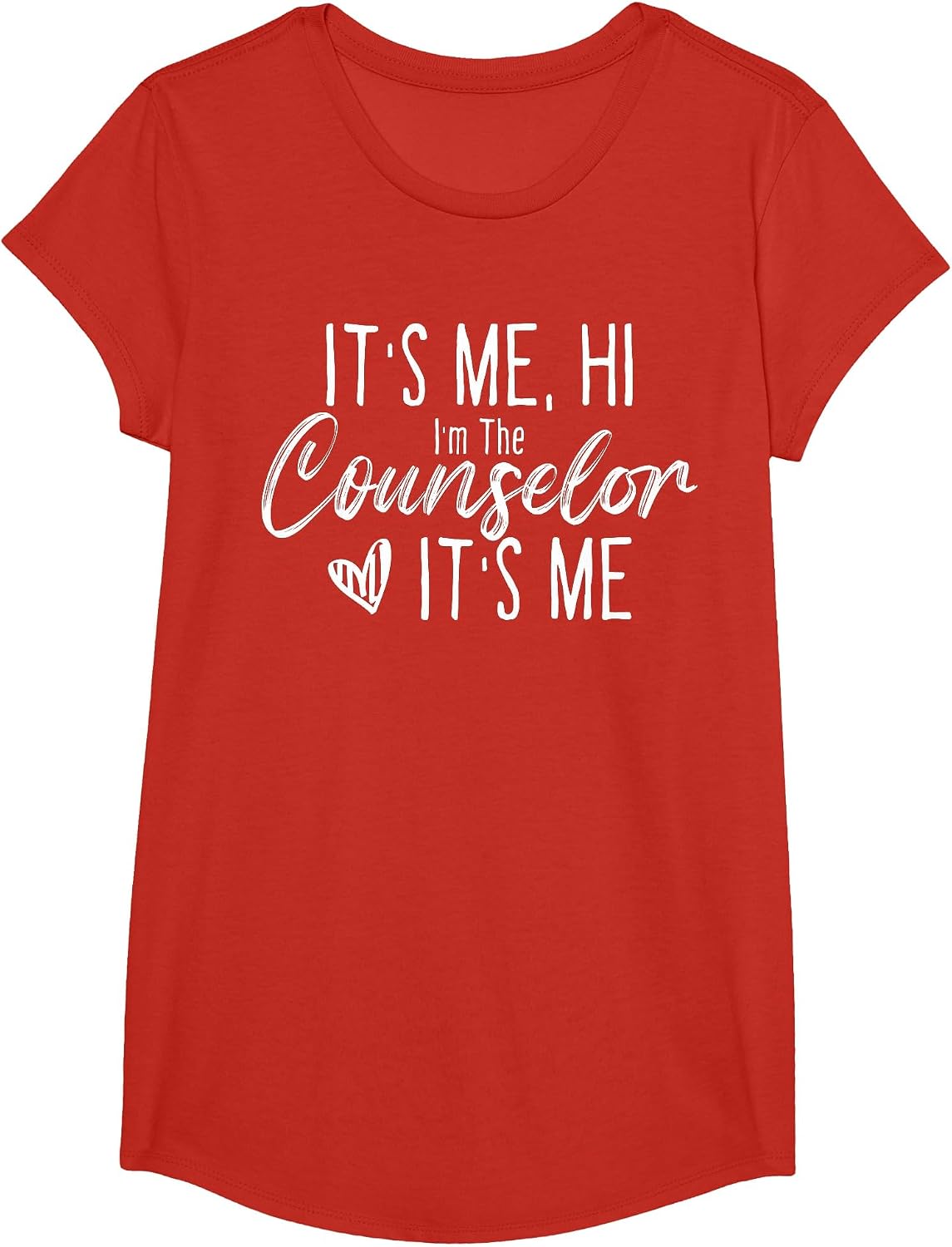 School Counselor It's Me Hi I'm The Counselor Back to School T-Shirt - Girls Red
