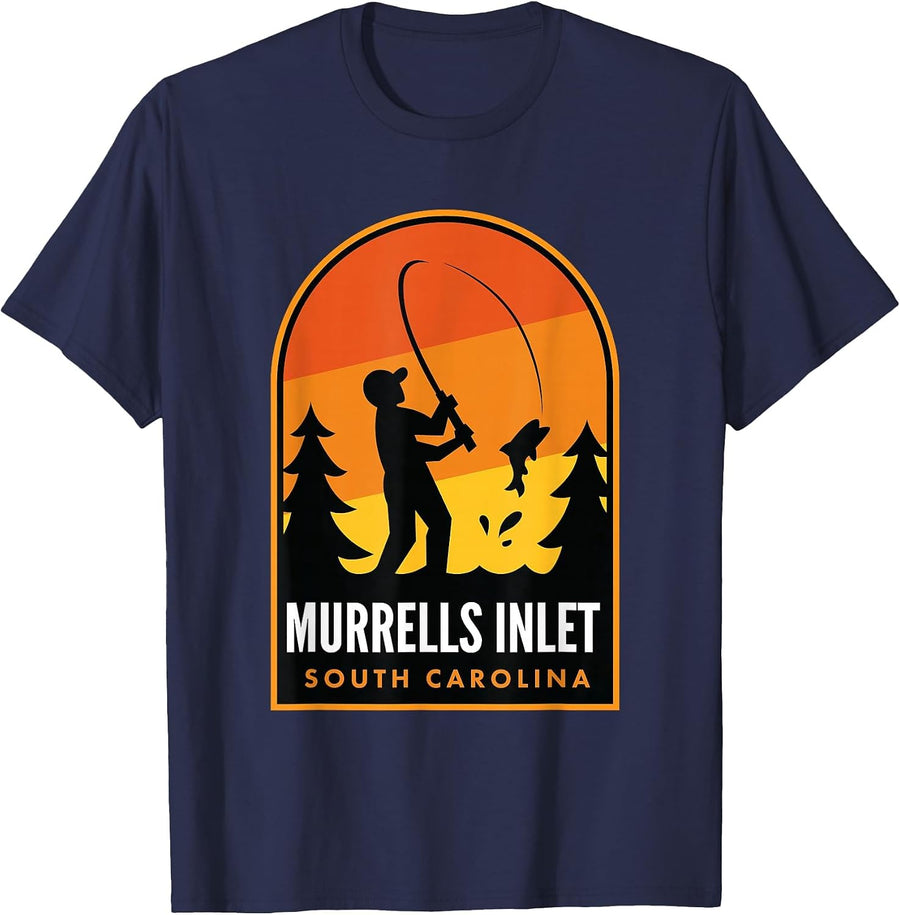 Murrells Inlet South Carolina Fishing T-Shirt - Navy Blue