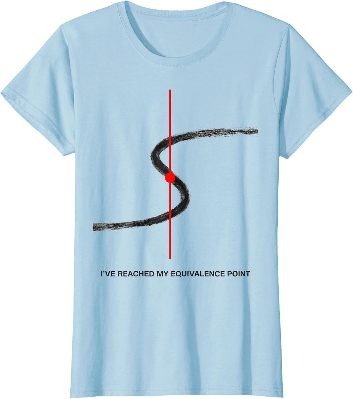 Women's I've Reached My Equivalence Point Funny Chemistry Science T-Shirt - Baby Blue