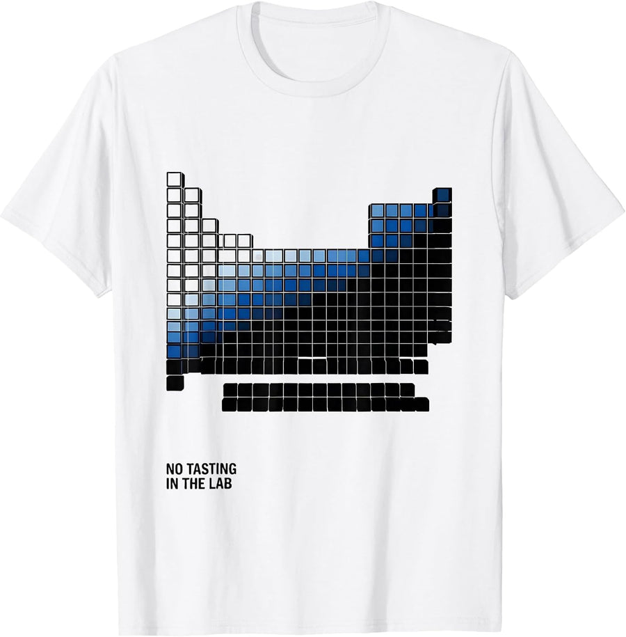 Men's No Tasting In The Lab Funny Periodic Table Science Teacher T-Shirt - White