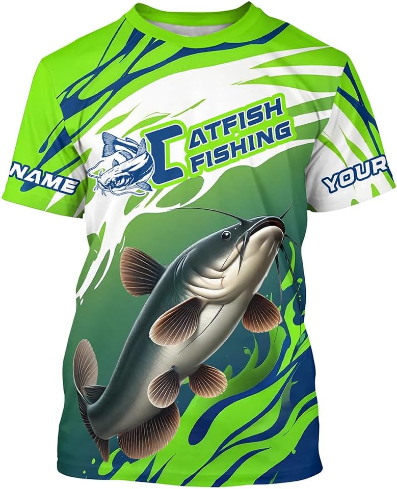 Catfish Fishing Custom Long Sleeve Fishing Shirts, Catfish Fishing Tournament Shirts Fishing Jerseys - T-shirt Upf