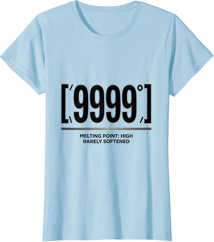 Women's Melting Point: High, Rarely Softened Funny Chemistry Science T-Shirt - Baby Blue