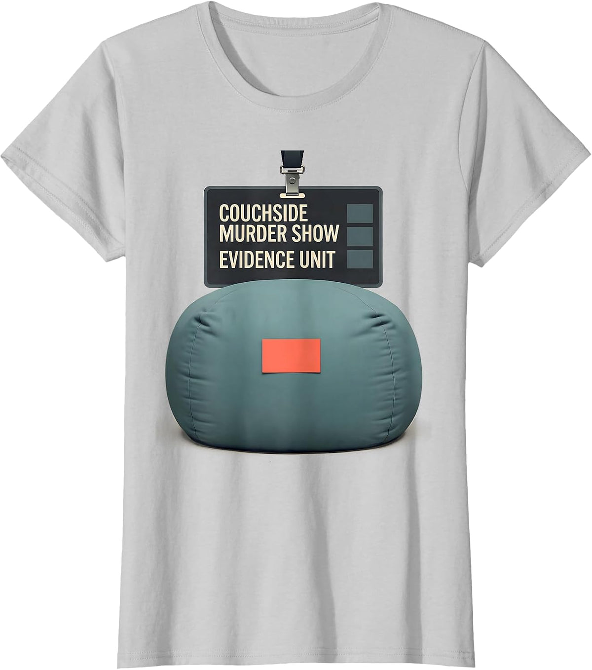 Couchside Murder Show Evidence Unit Funny True Crime Lover T-Shirt - Silver Grey