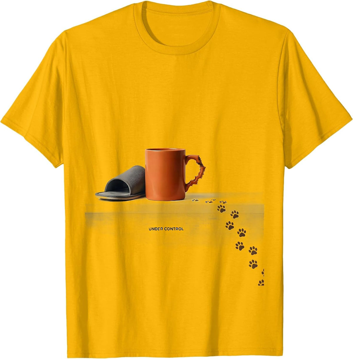 Under Control Funny Dog Owner Coffee Lover Humor T-Shirt - Golden Yellow