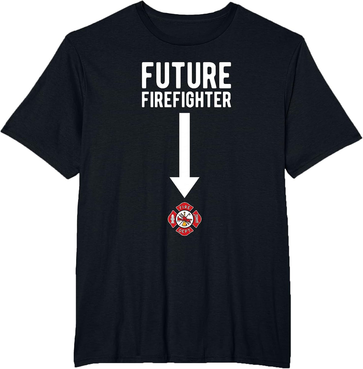 Future Firefighter Family Pregnant T-Shirt - Black