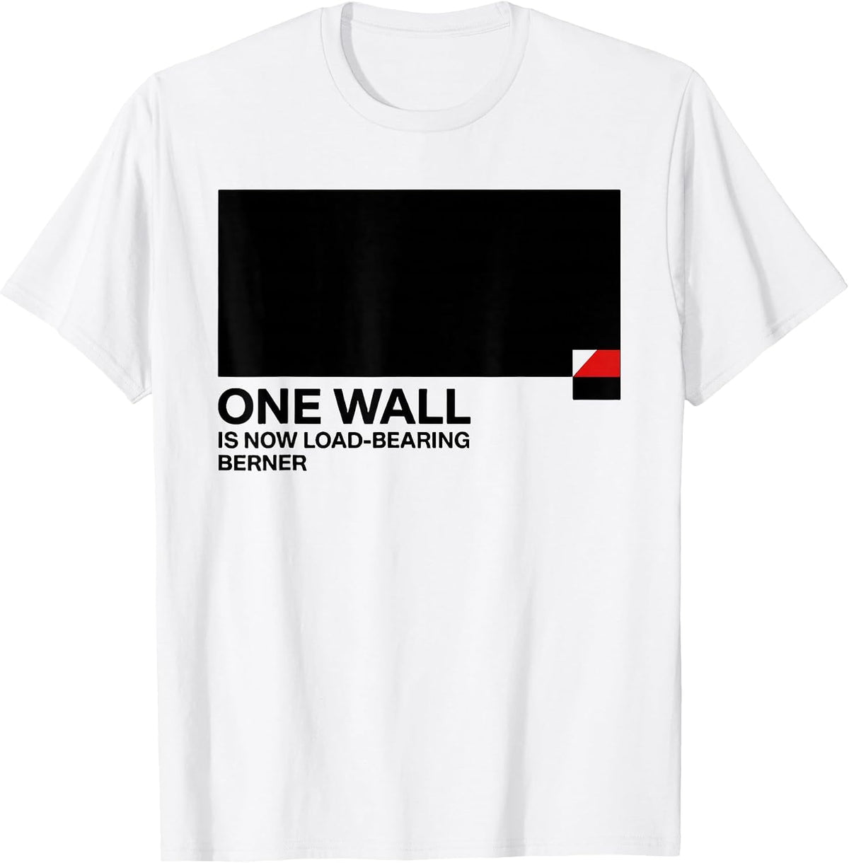 Men's One Wall Is Now Load-Bearing Berner Funny Bernese Mountain T-Shirt - White