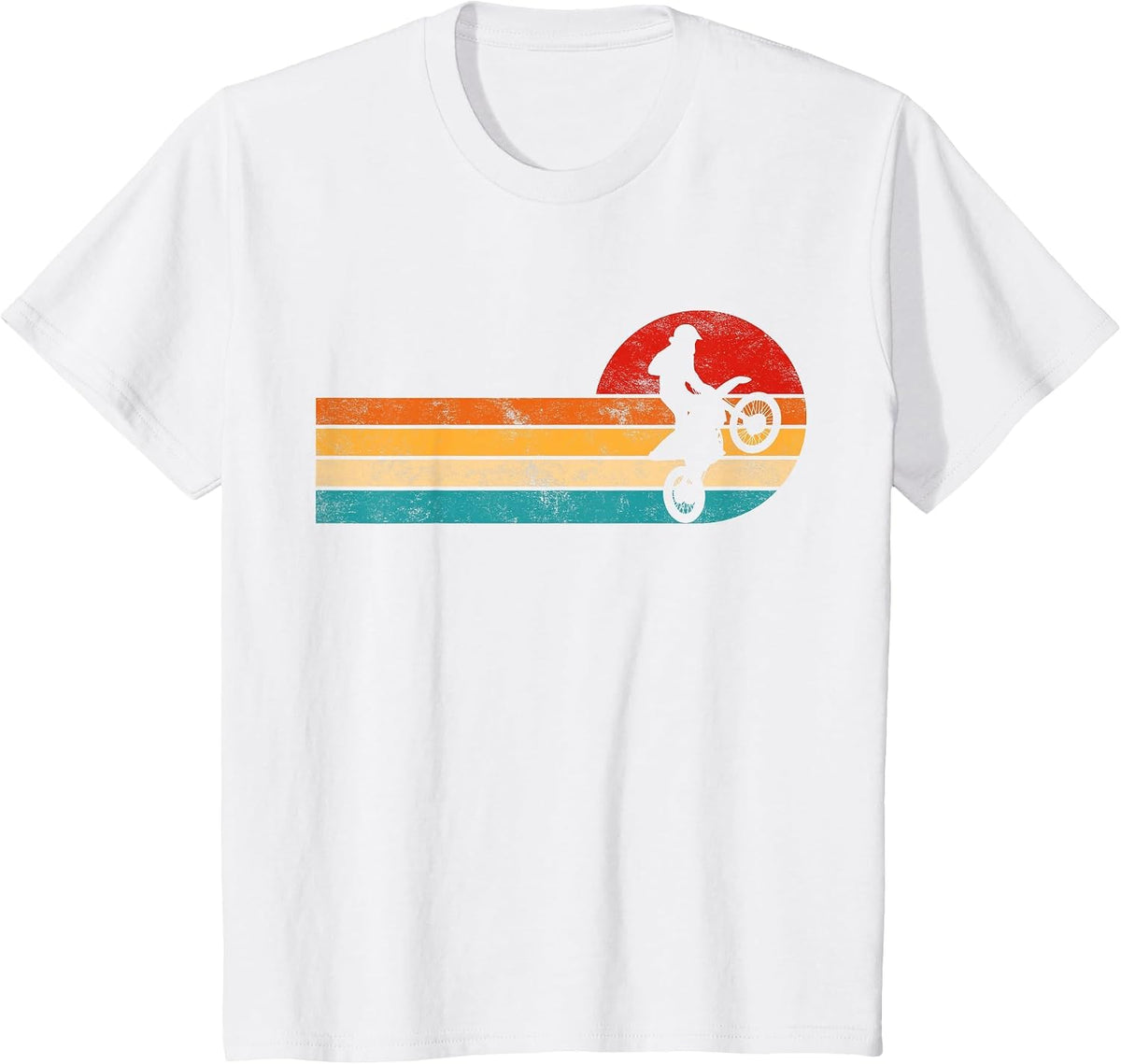 Retro Dirt Bike Motocross Enduro Dirt Biking Boys Rider T-Shirt - White