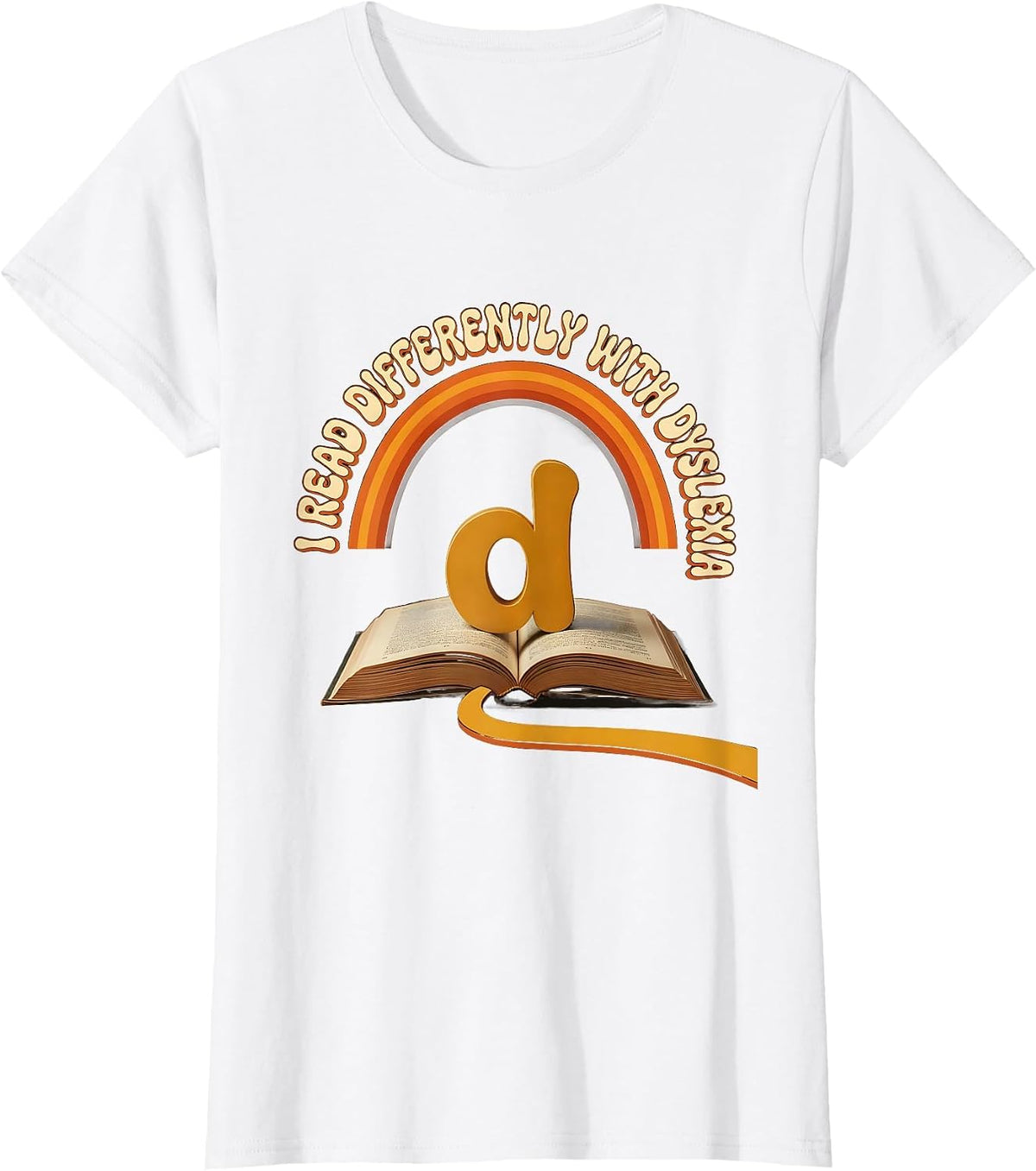 I Read Differently With Dyslexia Retro 70s Dyslexia T-Shirt - White