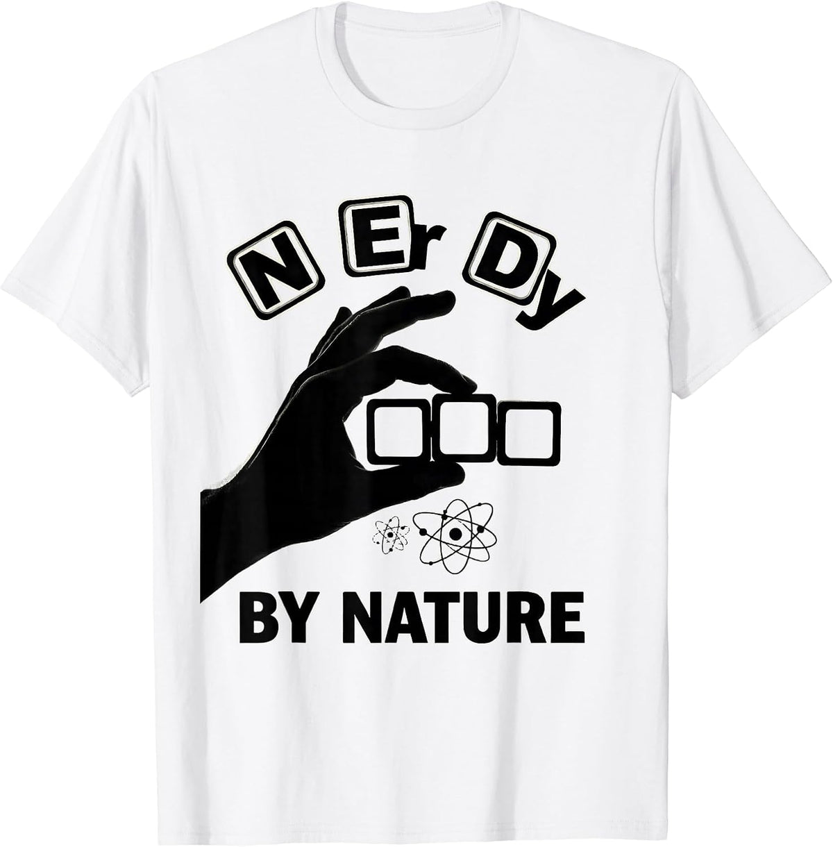 Men's N Er Dy By Nature Funny Periodic Table Chemistry Nerd Gift T-Shirt - White