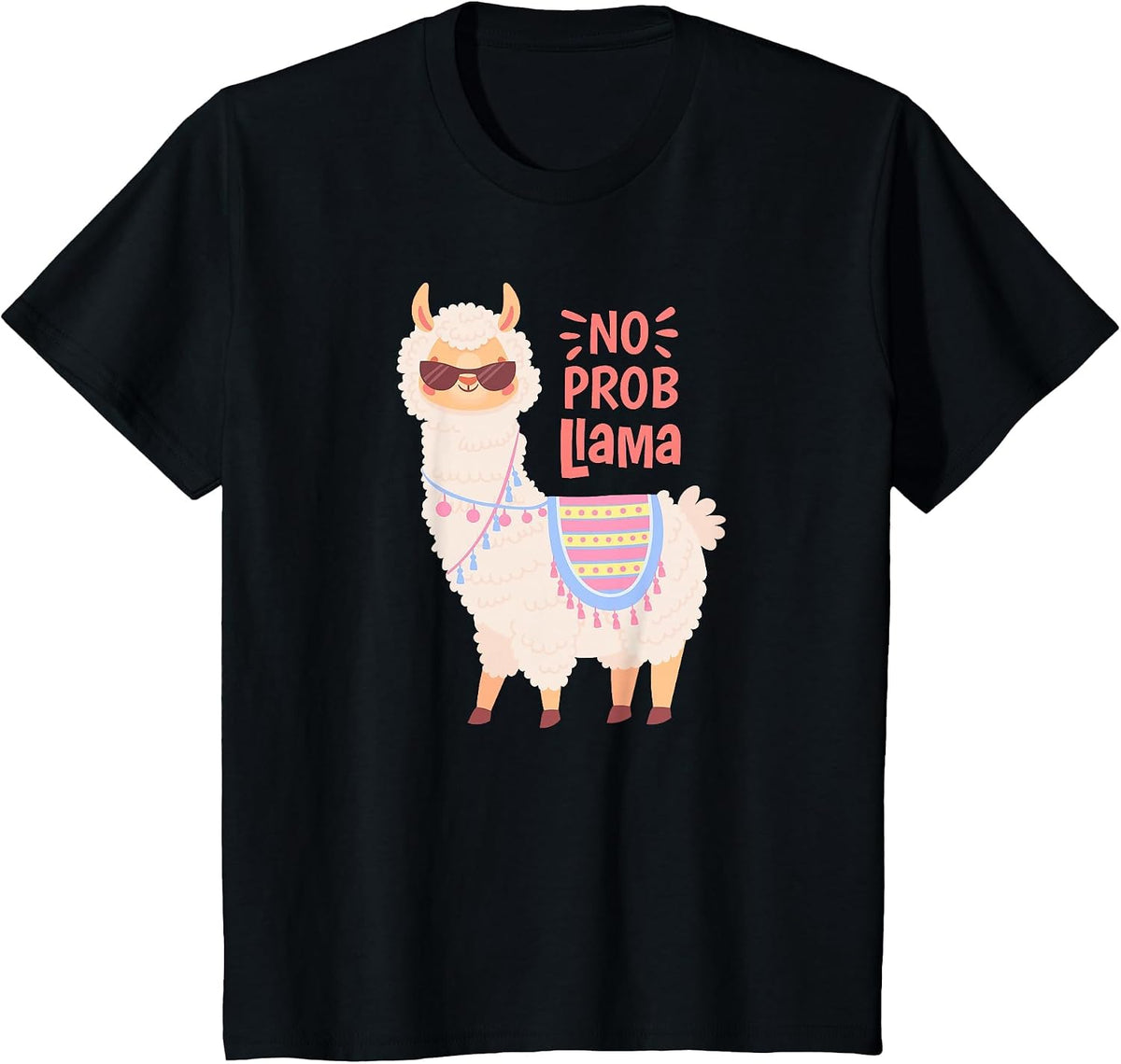 No ProbLlama Shirt, No Problama Shirt, Funny Alpaca Llama T-Shirt - Black