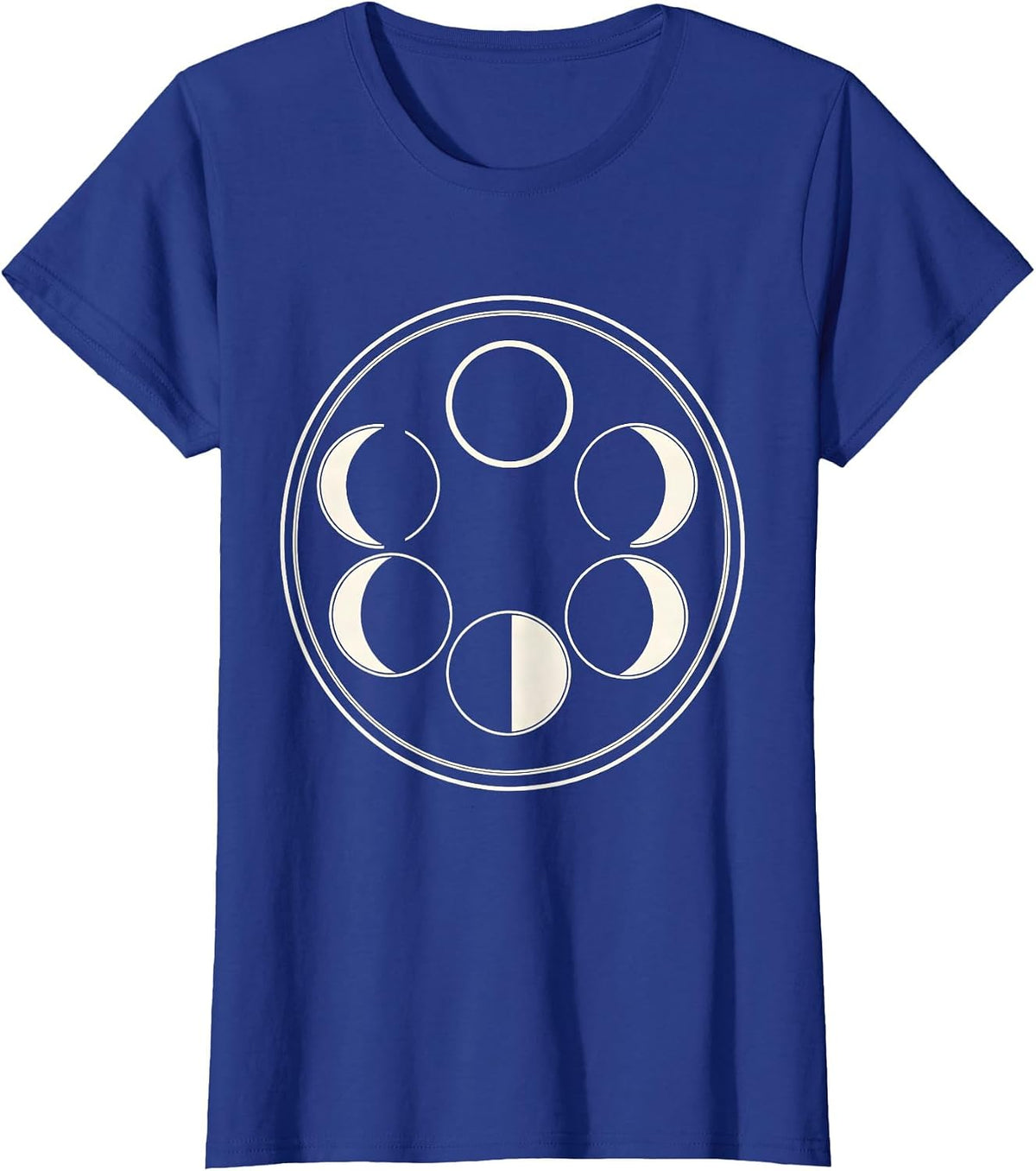 Women's Moon Phase Lunar Cycle Astronomy Celestial Gift T-Shirt - Royal Blue