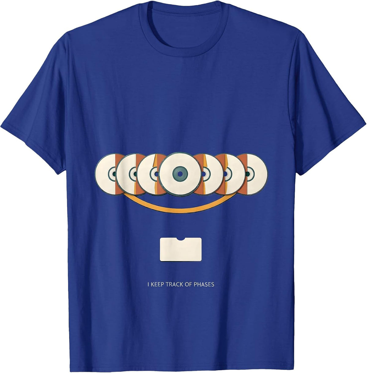 I Keep Track Of Phases Astronomy Science Teacher Lunar Cycle T-Shirt - Royal Blue