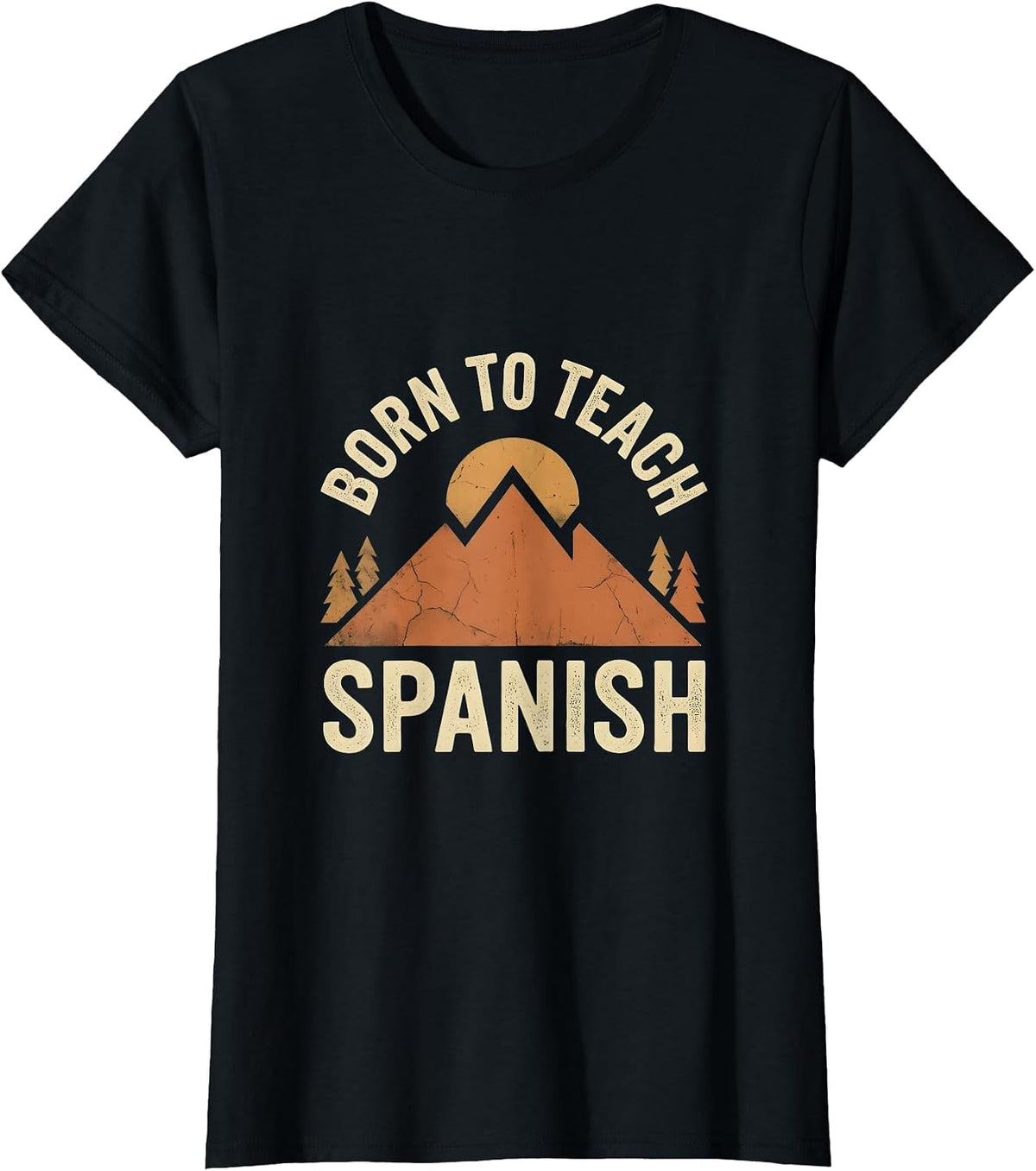 Born to Teach Spanish Educator Design T-Shirt - Black