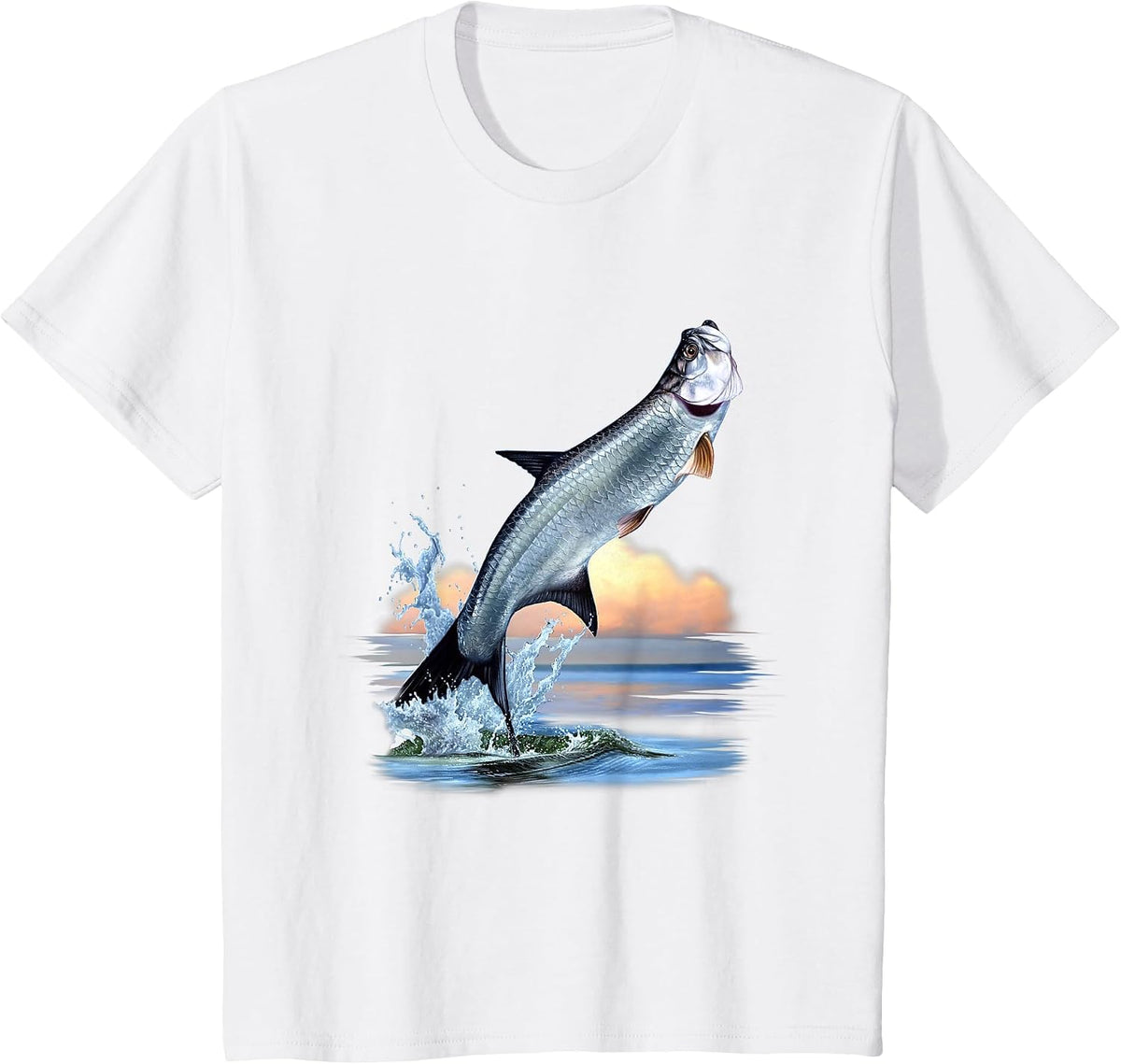 Tarpon Fish Fresh Water Wildlife Hunting Fishing Apparel T-Shirt - White