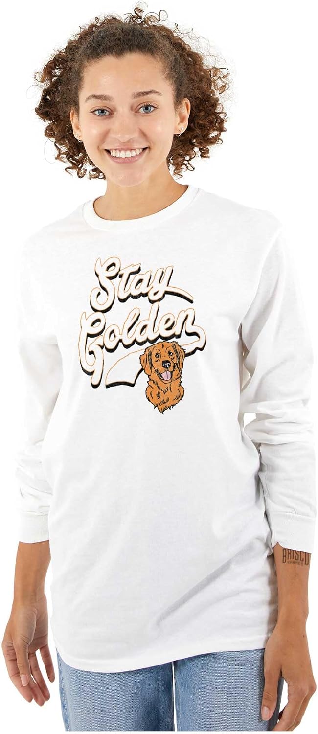 Stay Golden Doodle Cute Adorable Dog Long Sleeve Tshirt Men Women - size chart