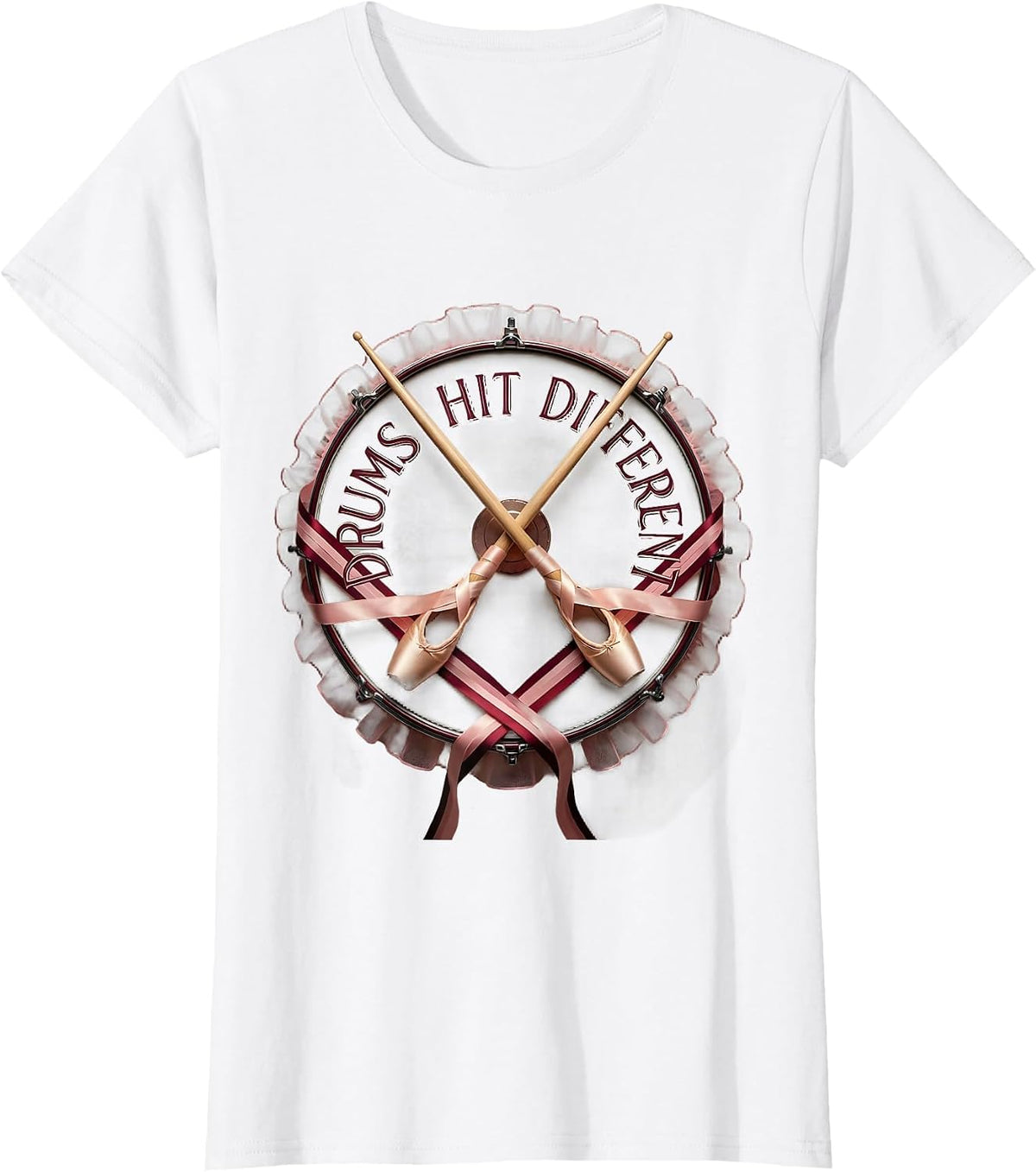 Drums Hit Different Drummer Music Design T-Shirt - White