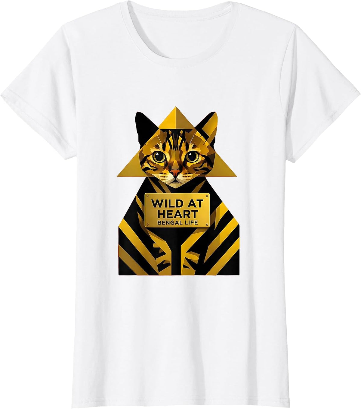 Women's Wild at Heart Bengal Cat Lover Design T-Shirt - White
