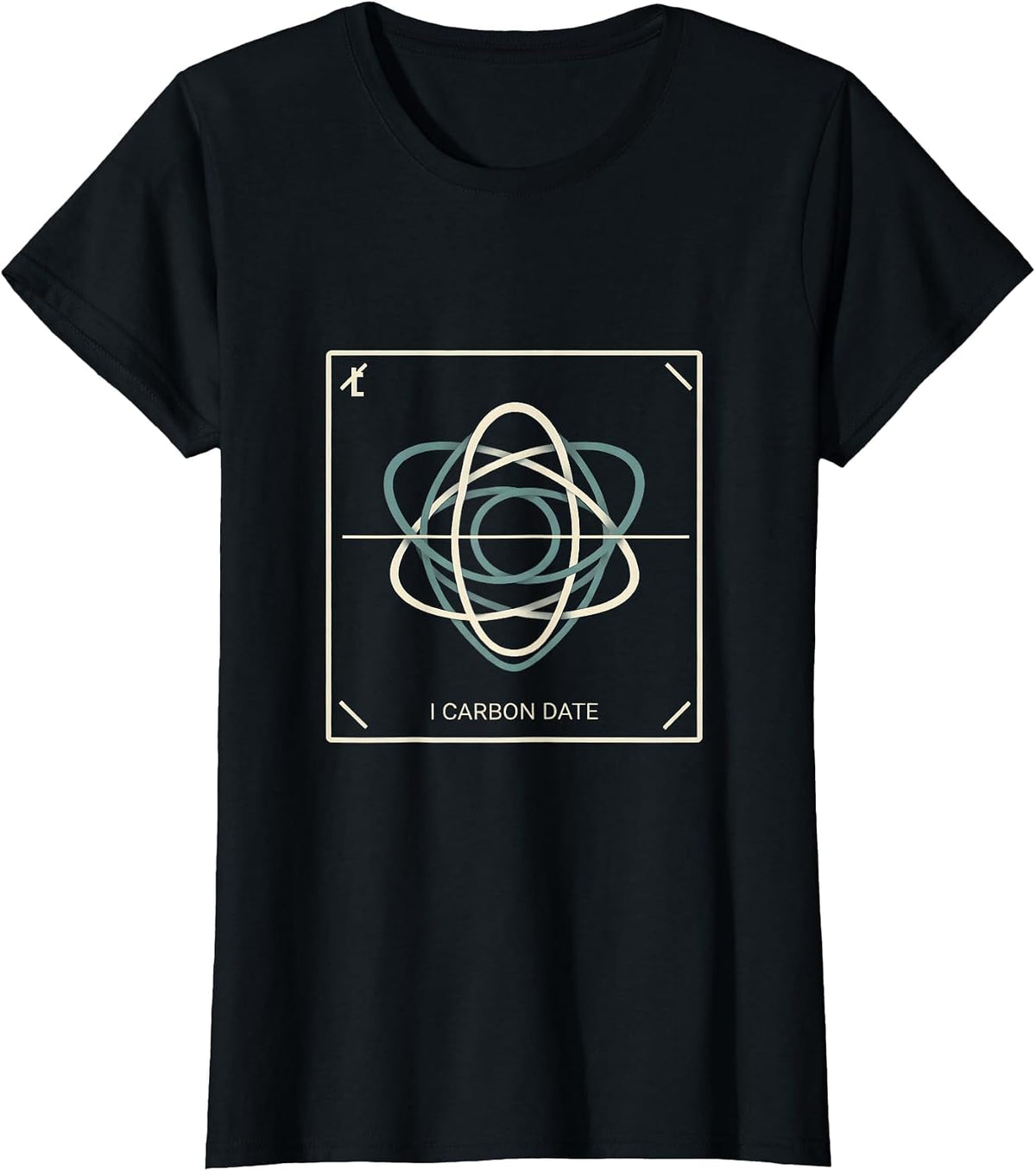 I Carbon Date Minimalist Chemistry Pun Humor Science Lover T-Shirt - Black