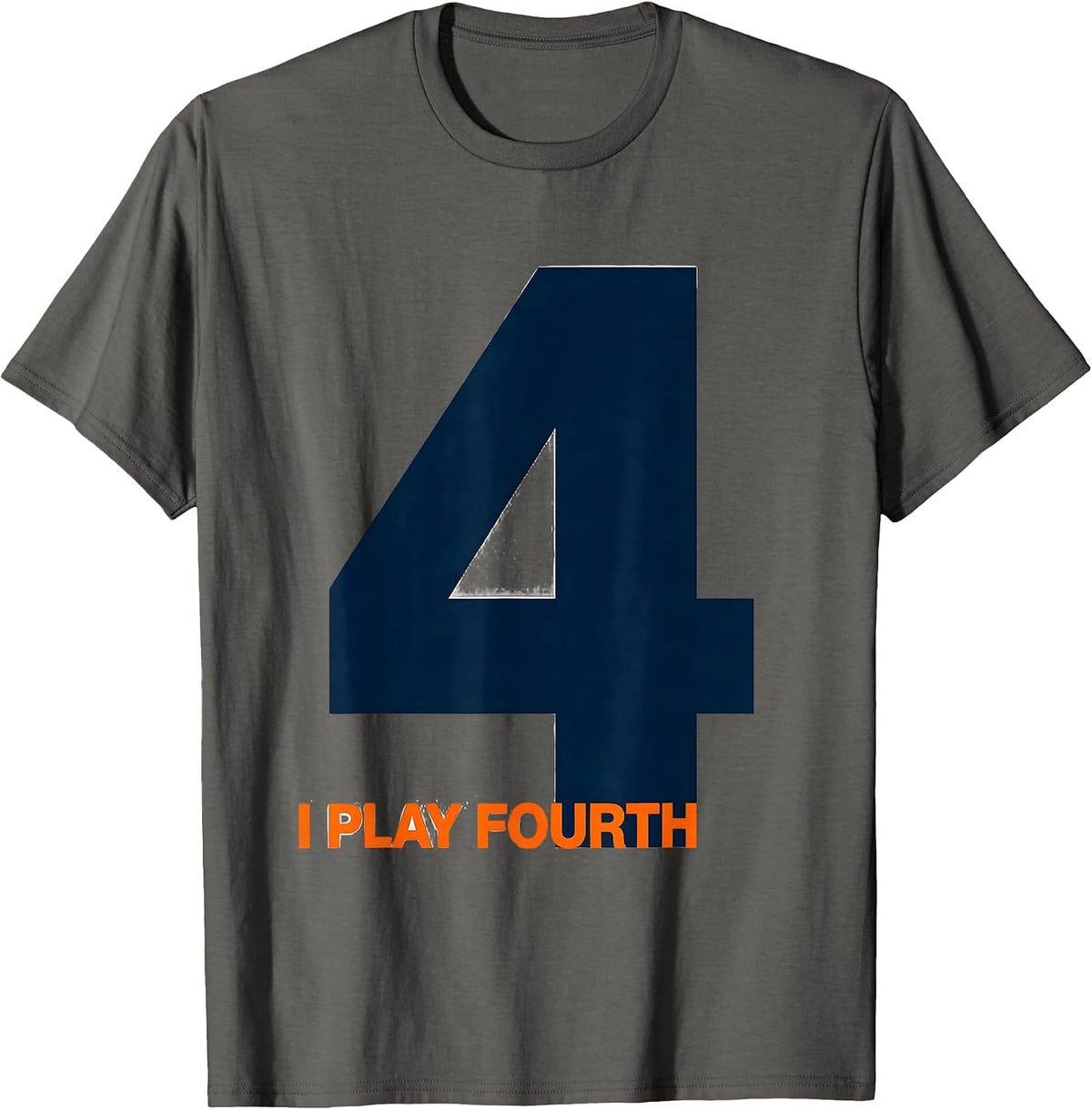 Men's I Play Fourth School Team Fourth Grade All-Stars Spirit T-Shirt - Asphalt Grey