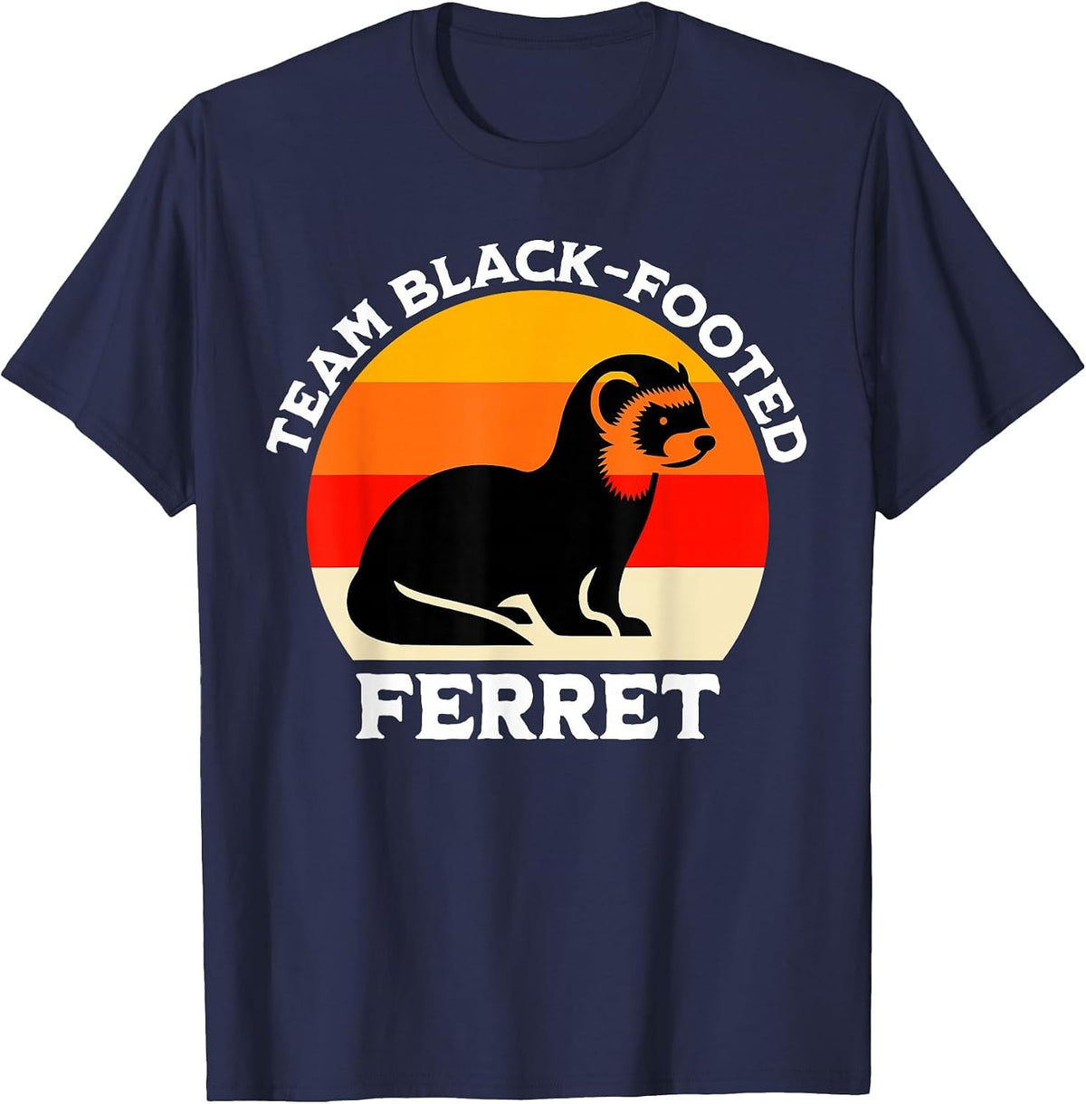 Black Footed Ferret Team Iltis T-Shirt - Navy Blue