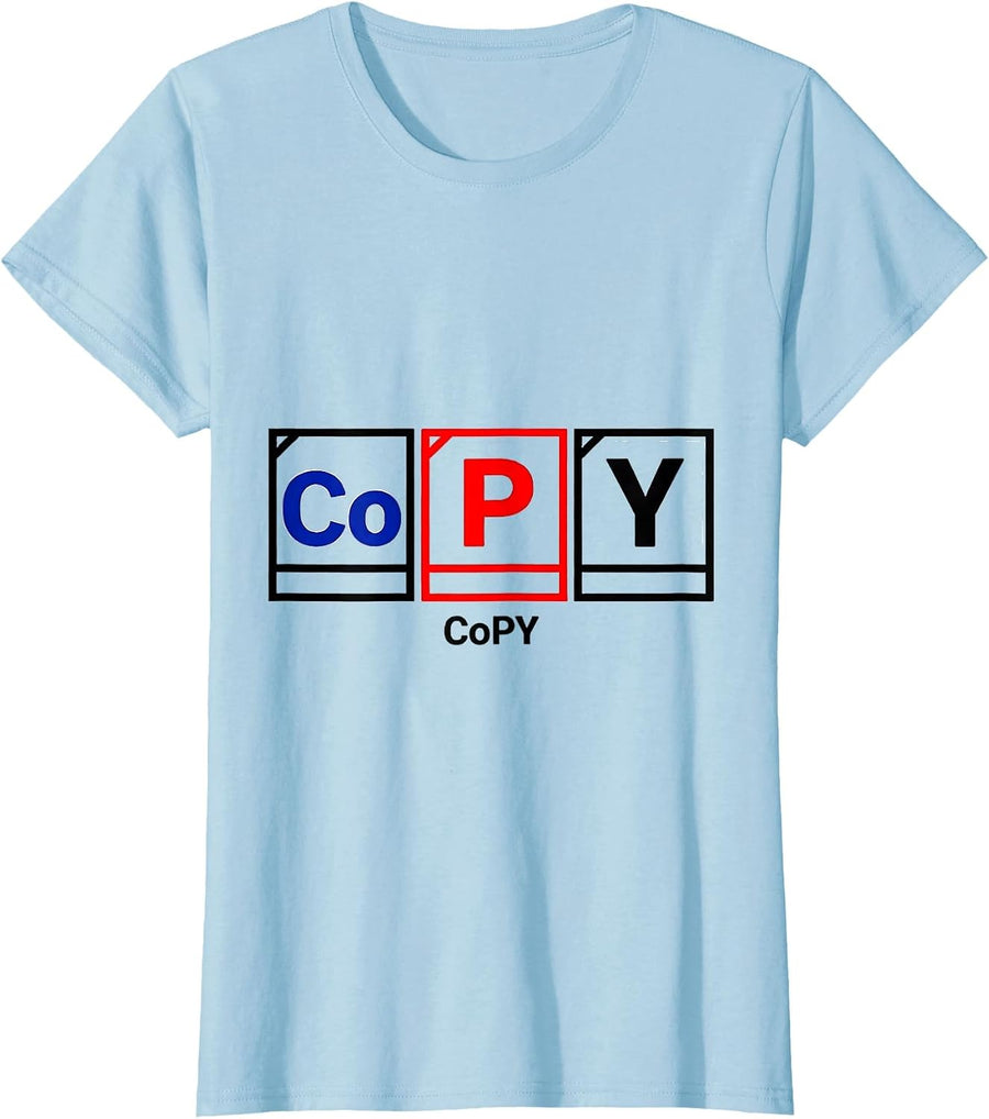 Women's CoPY Geometric Nerdy Chemistry Pun Science Humor T-Shirt - Baby Blue