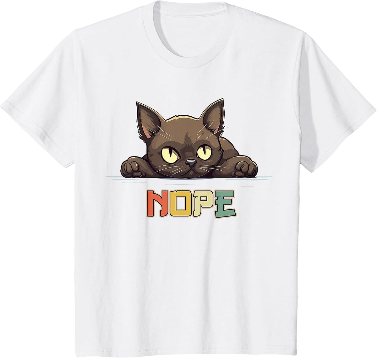 Lazy Burmese Cat Nope T-Shirt - White