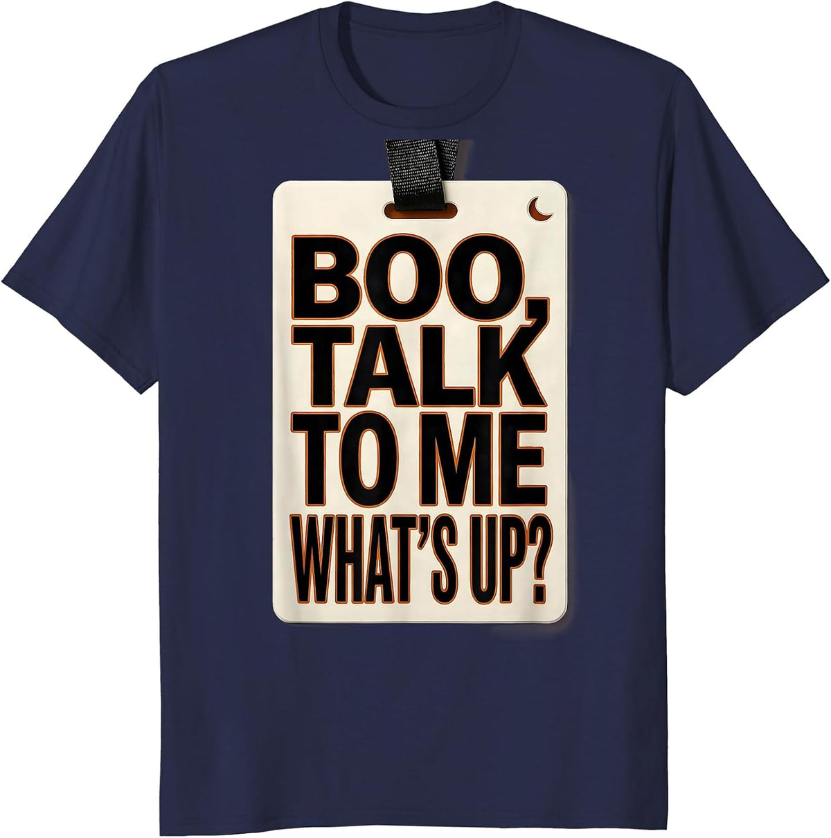 Men's Boo Talk To Me What's Up Funny Halloween School Counselor T-Shirt - Navy Blue