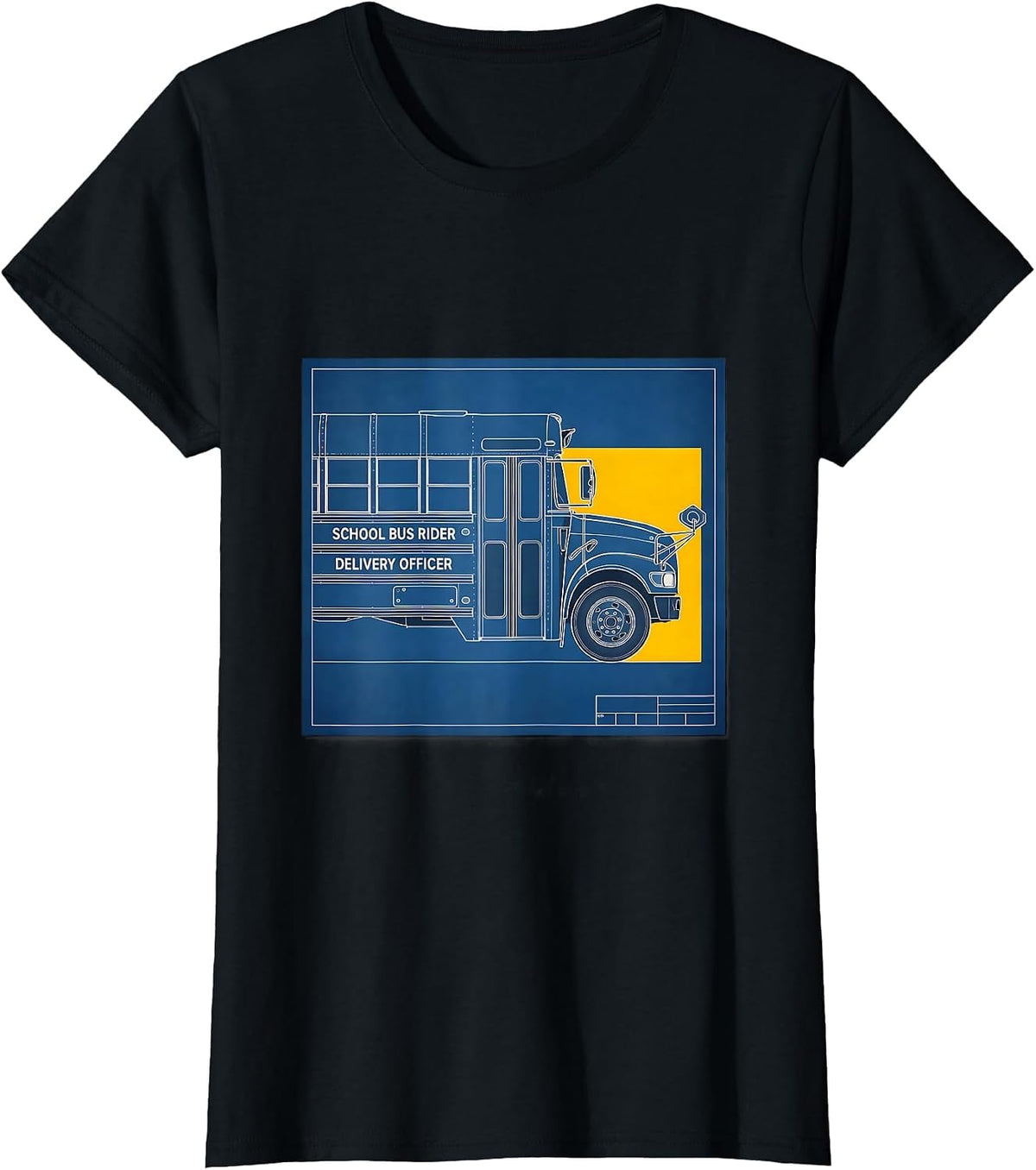 Women's School Bus Rider Delivery Officer Funny School Bus Driver T-Shirt - Black