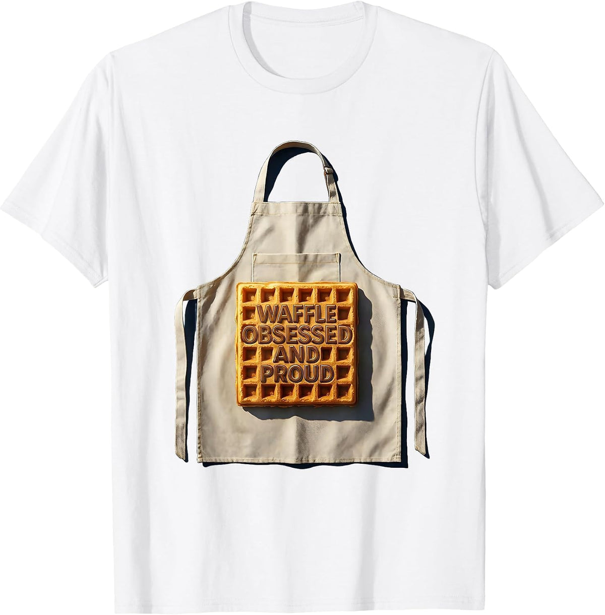 Men's Waffle Obsessed And Proud Foodie Design T-Shirt - White