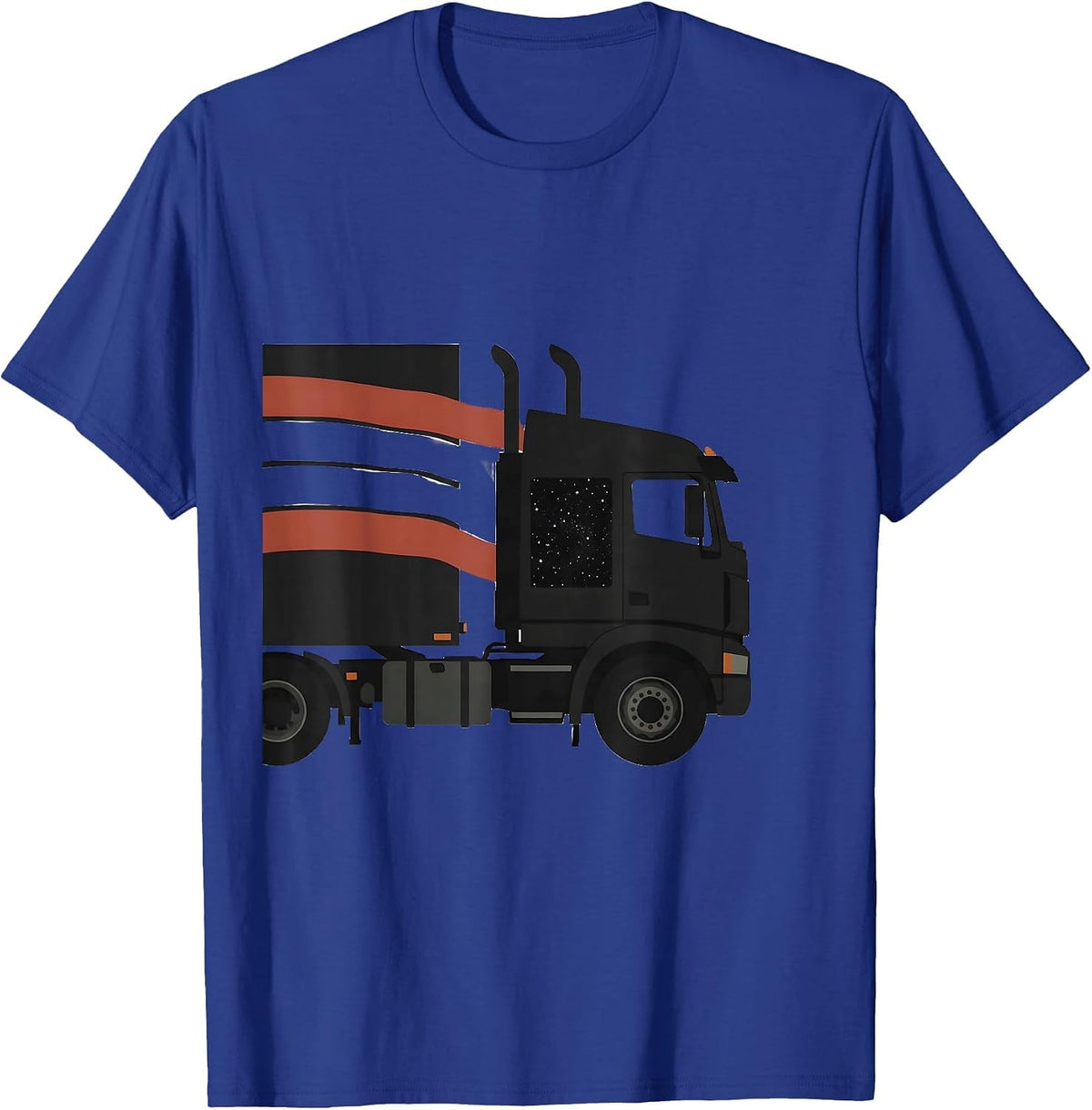 Semi Trailer American Flag Patriotic Trucker Driver T-Shirt - Royal Blue