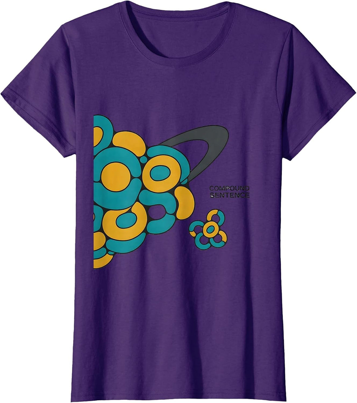 Women's Compound Sentence Midcentury Modern Chemistry Nerd Humor T-Shirt - Purple
