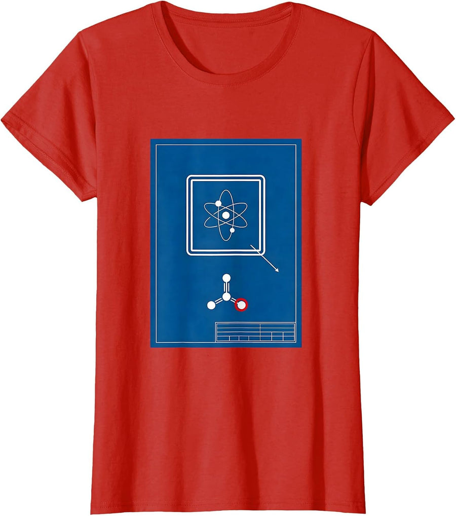 Women's Periodic Table Cell Chemistry Nerd Humor Science Lover T-Shirt - Red