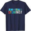 Steminist Science Technology Engineering Math STEM T-Shirt - Navy Blue
