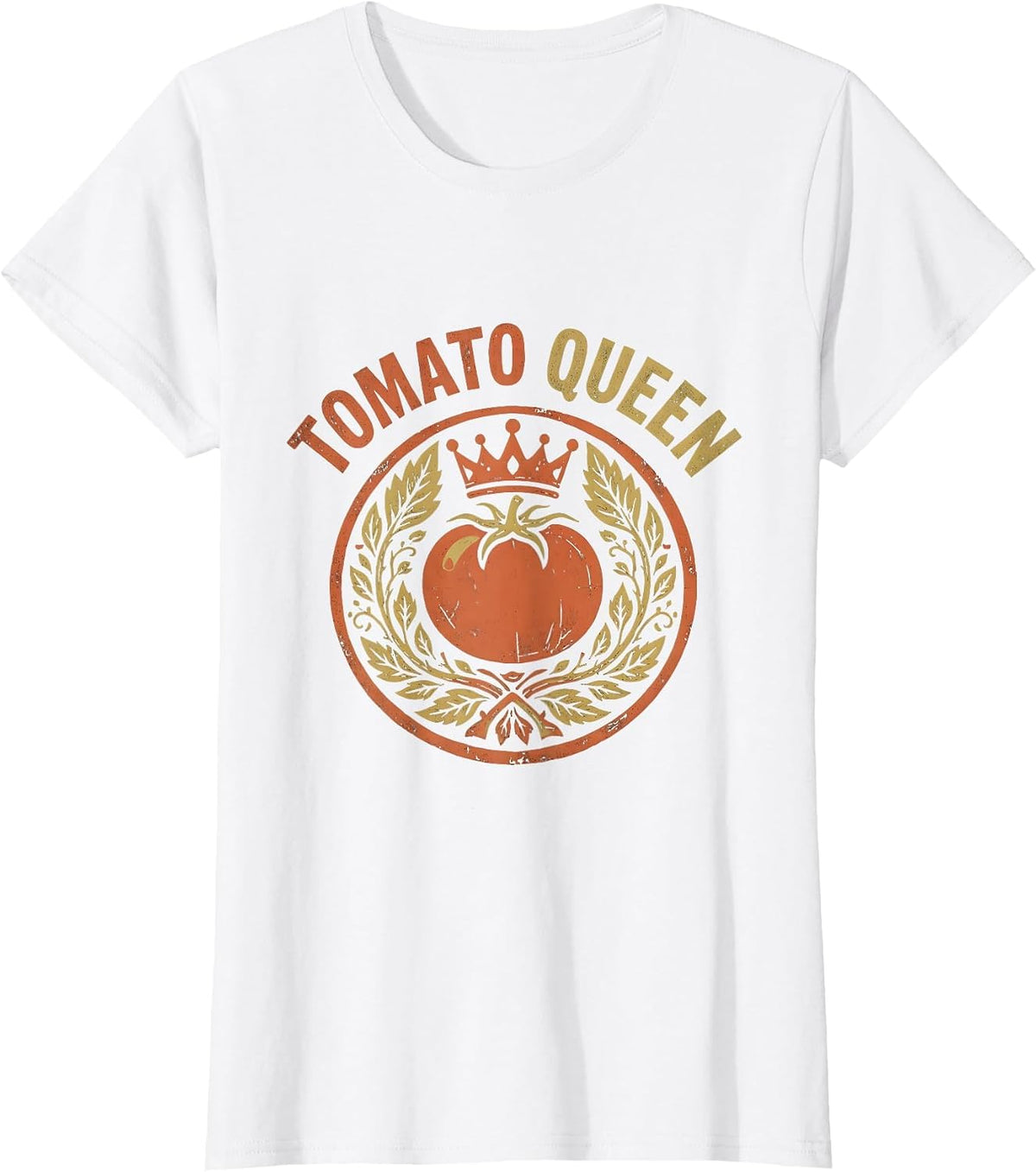 Tomato Queen Bold Garden Royalty Design T-Shirt - White