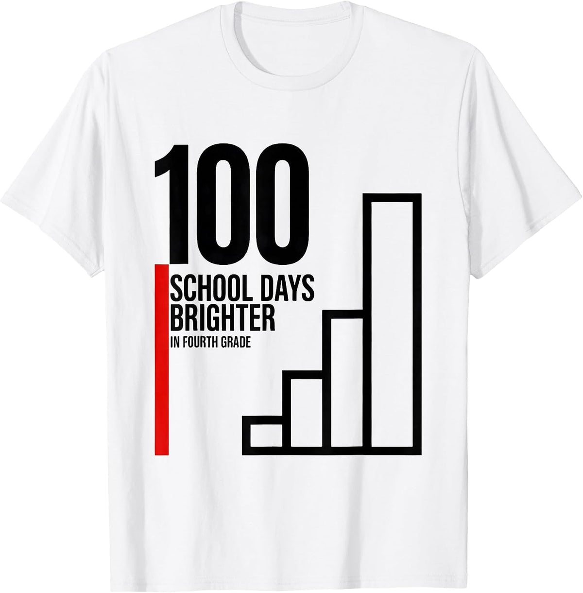 Men's 100 School Days Brighter In Fourth Grade Retro T-Shirt - White