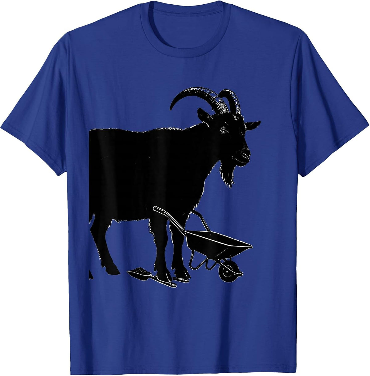 Men's Oversized Goat Wheelbarrow Farmer Goat Owner Humor T-Shirt - Royal Blue