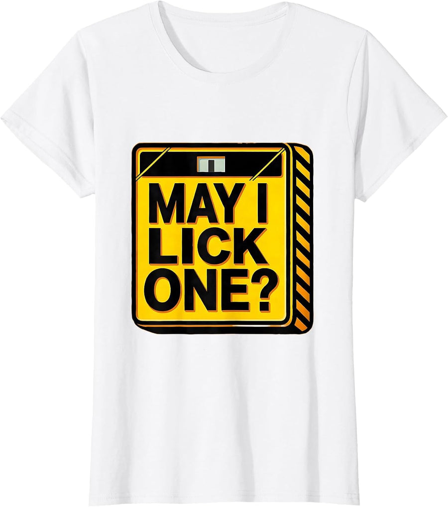 Women's May I Lick One Funny Periodic Table Science Teacher Gift T-Shirt - White