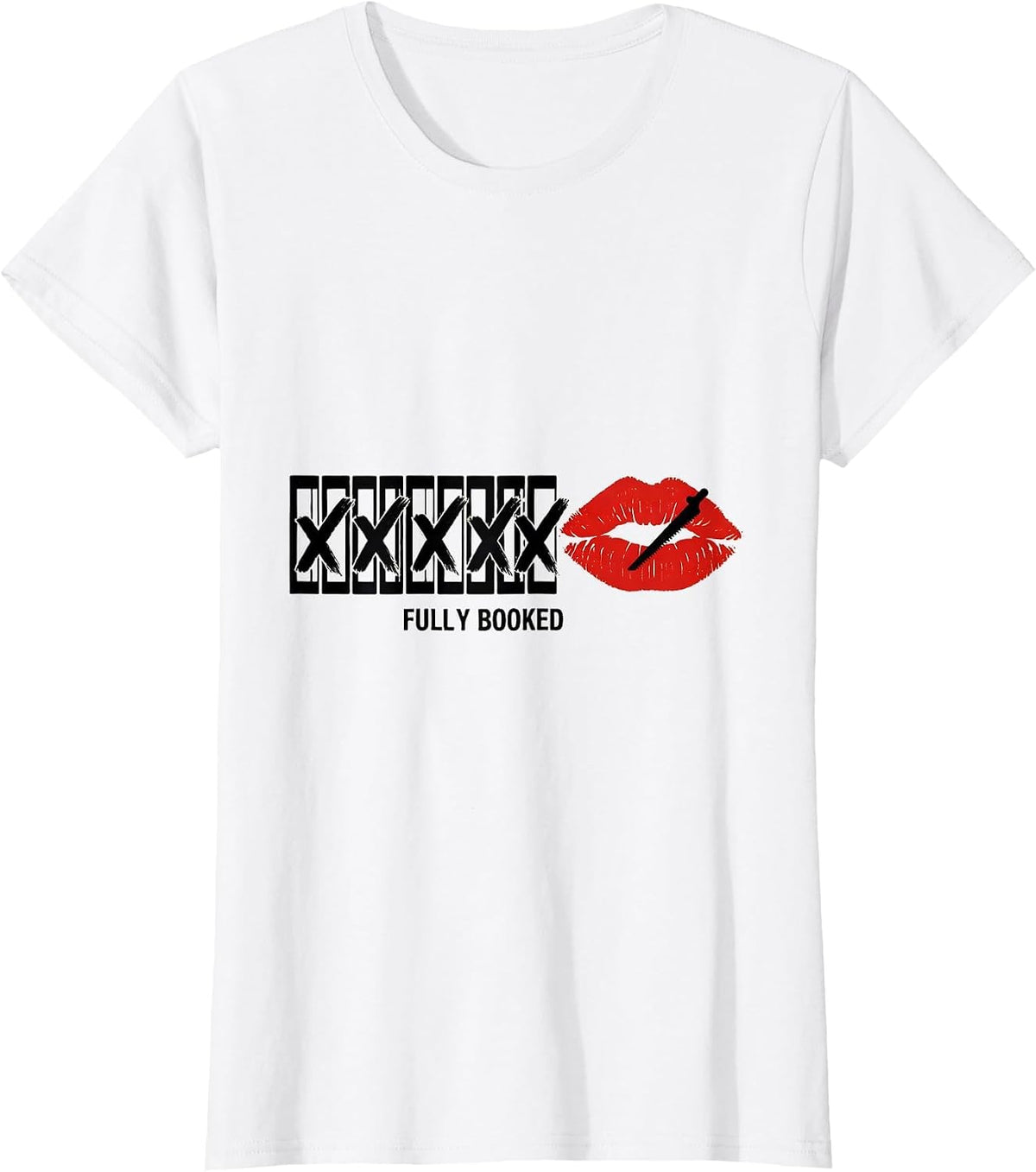 Fully Booked Sexy Glam Lip Barber Hairdresser Gift T-Shirt - White