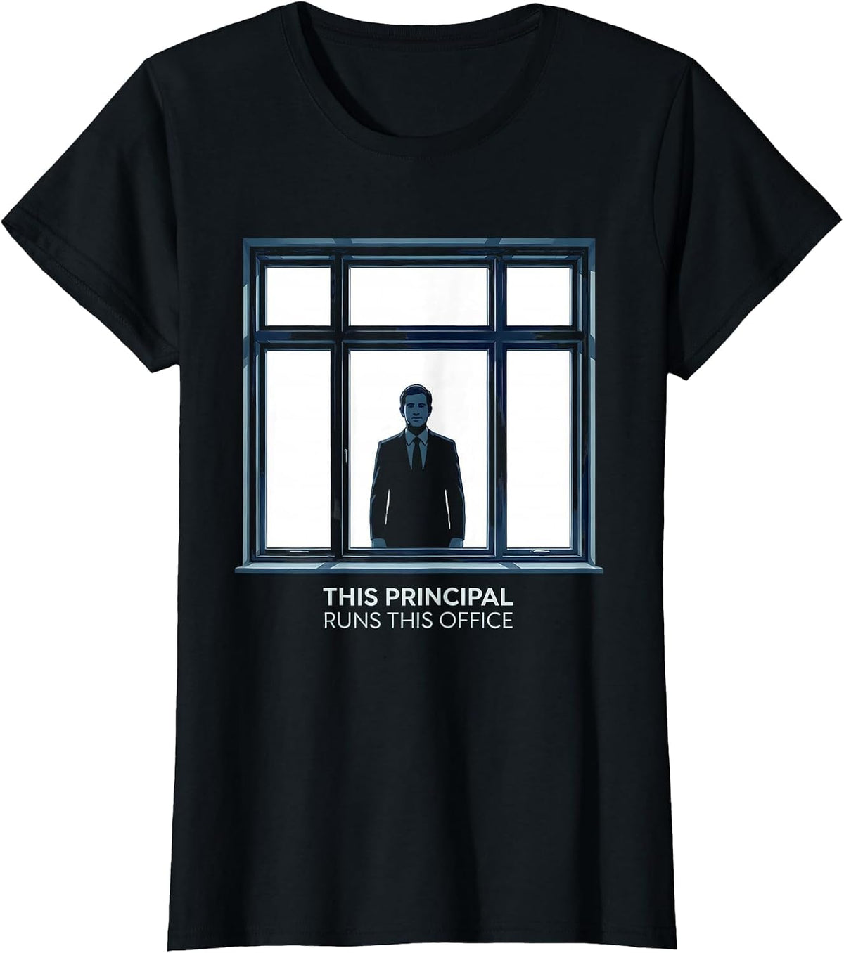 Women's This Principal Runs This Office Funny Principal Appreciation T-Shirt - Black