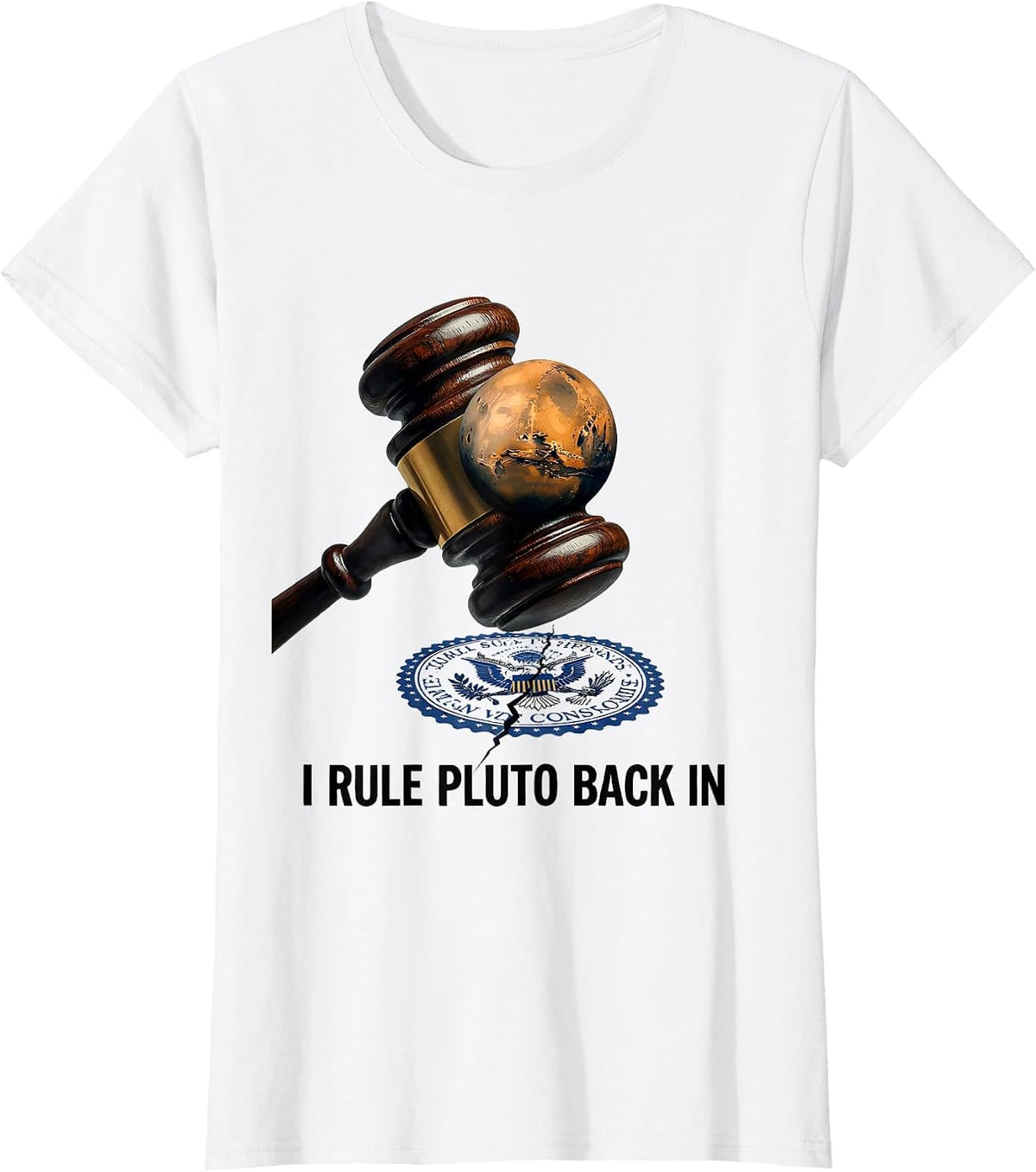 I Rule Pluto Back In Funny Pluto Demotion Space Science T-Shirt - White